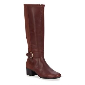 Ros Hommerson Women’s size 9, Tobacco Leather‎ Stretch Suede, cushion insole